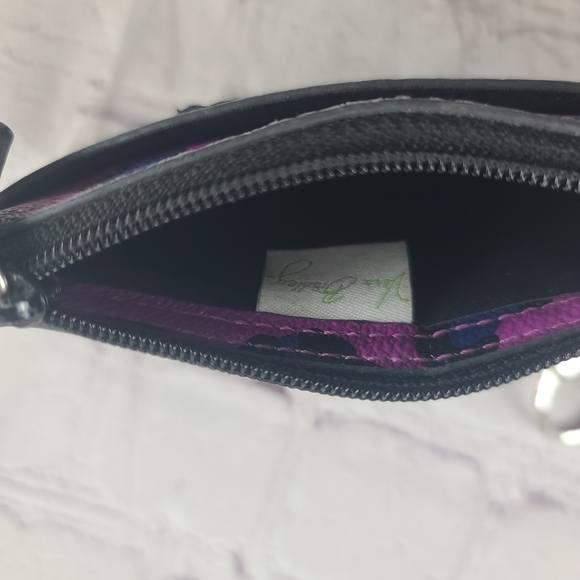 Vera Bradley Leather Leopard Coin Purse Purple - Picture 4 of 5